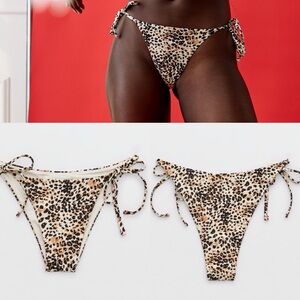 AERIE - Leopard Print Tie-Side Bikini Bottom